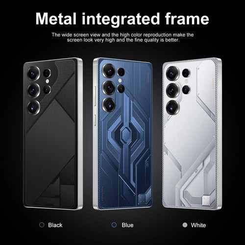 Tidesmit S26 Ultra 5G smartphone side view showing sleek design and immersive 7.3 inch HD display