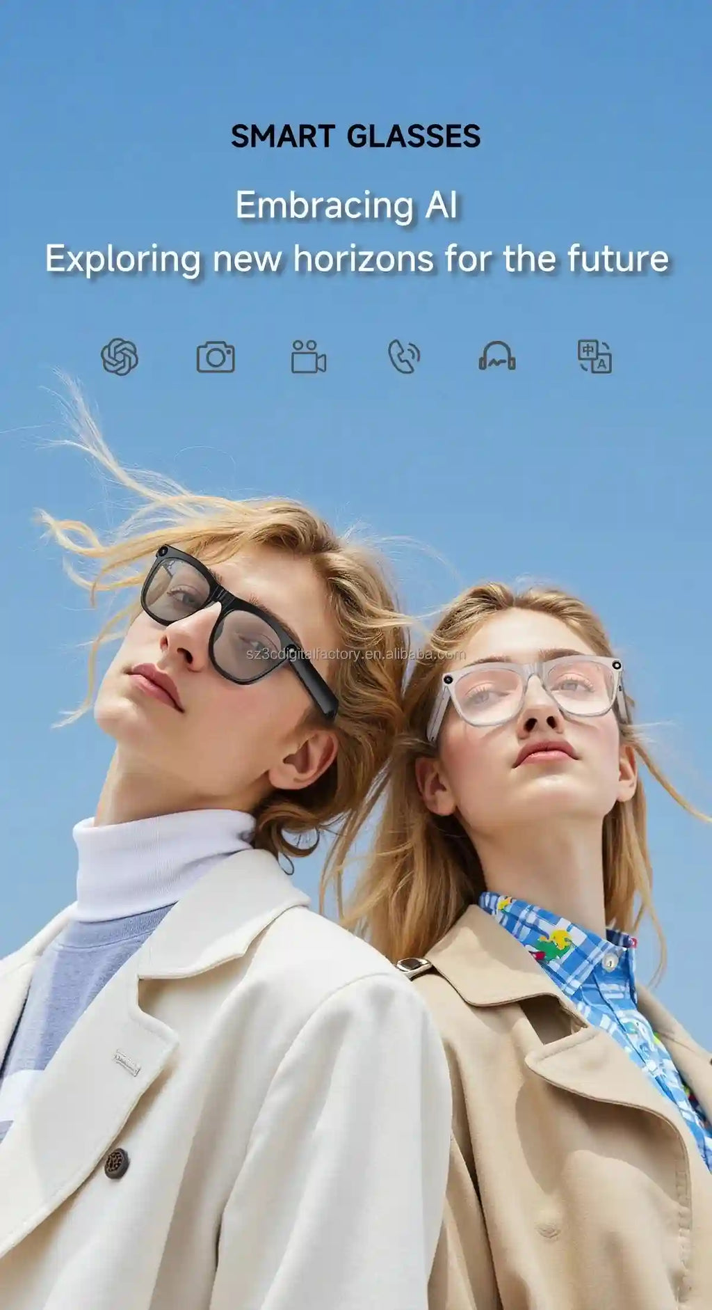 Smart Glasses with AI Translator & Camera – Tidesmit CY01 Tidesmit