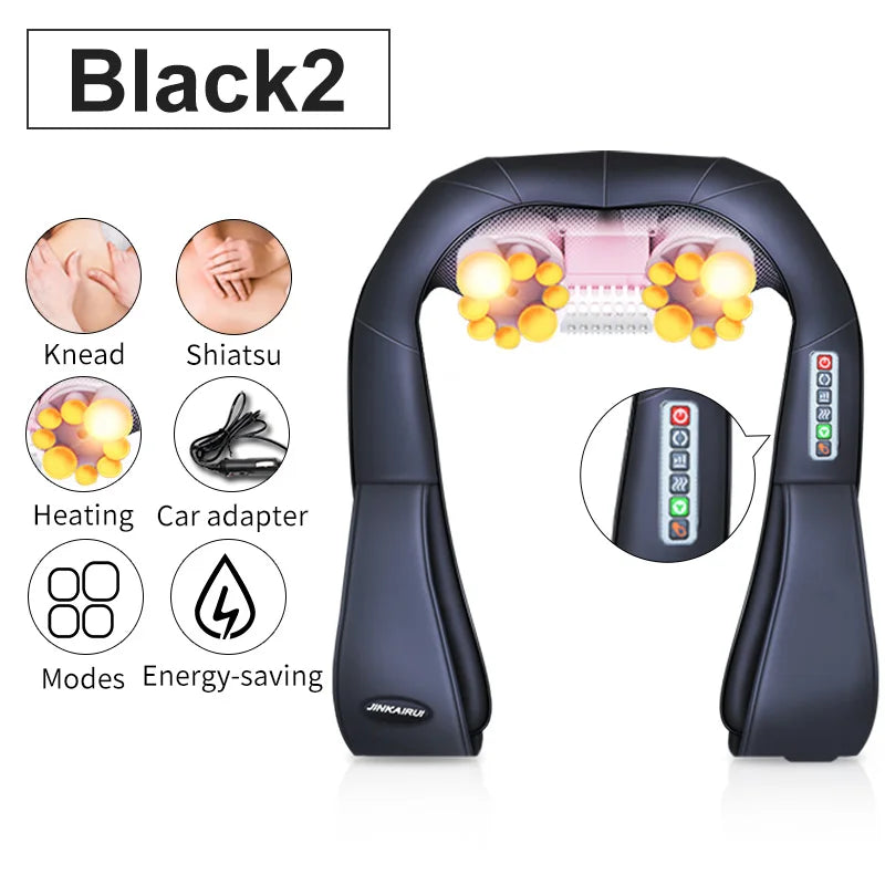 Neck and Shoulder Massager with 16 Heating Nodes - Tidesmit EU Relaxation Treatment Black2-EU Tidesmit