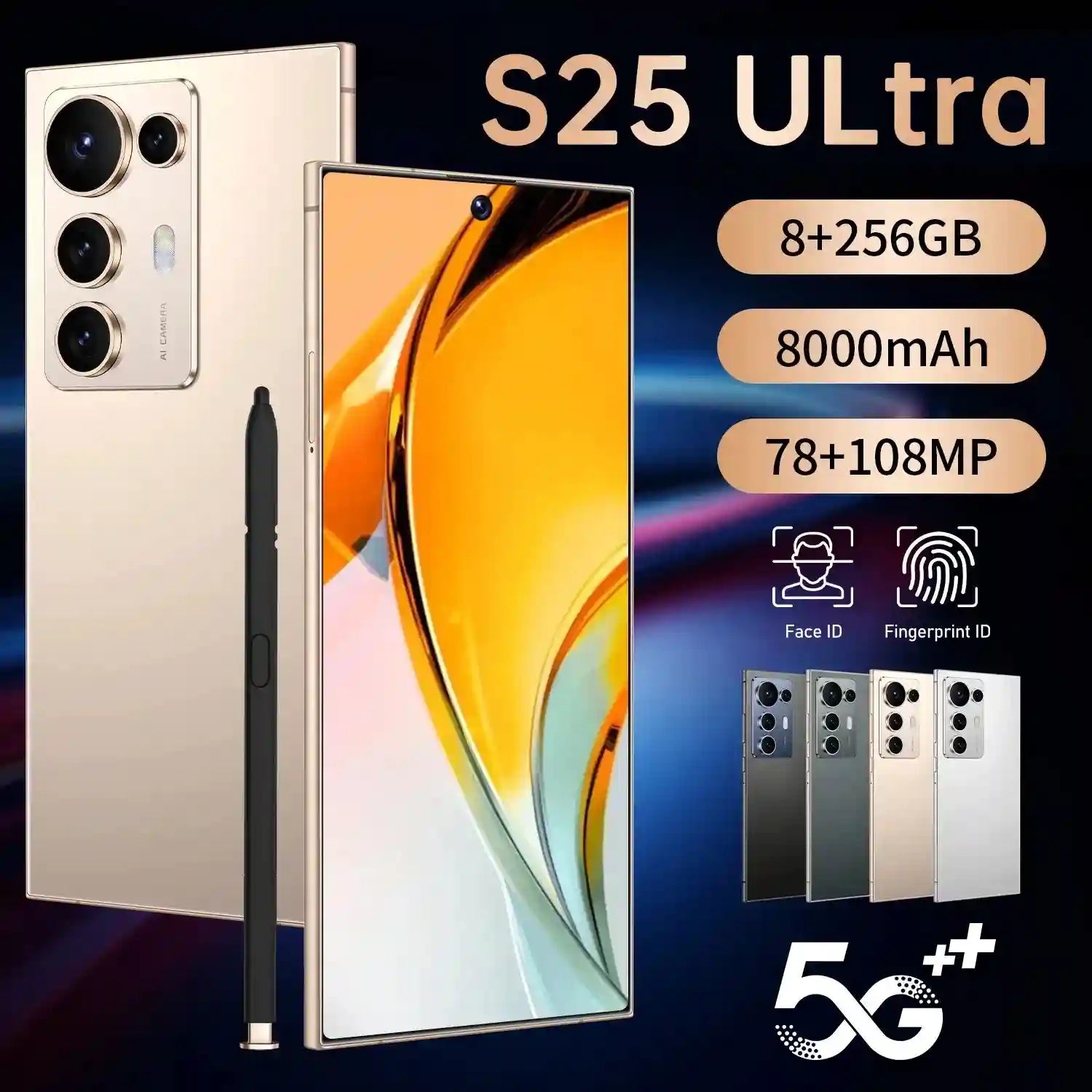 Tidesmit 7.3 Inch 5G Smartphone, 8GB RAM, 256GB Storage - Gray Tidesmit