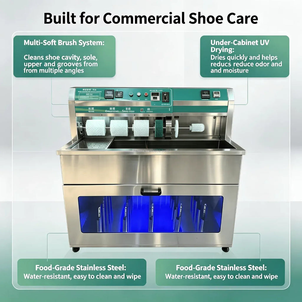 Industrial Strength Shoe Washer and Dryer for Commercial Use Coin Operated