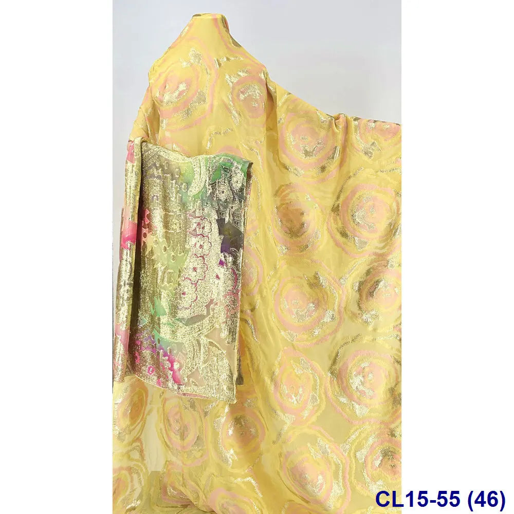 Lisami RTS Luxury Silk Fabric Elegant Multi-Color 3D Metallic Handcut for Dresses Weddings and Curtains