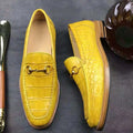Goodyear Genuine Crocodile Leather Men's Slip-on Loafers Alligator Skin Stylish Men's Shoes Yellow Customized Dress Shoes Men