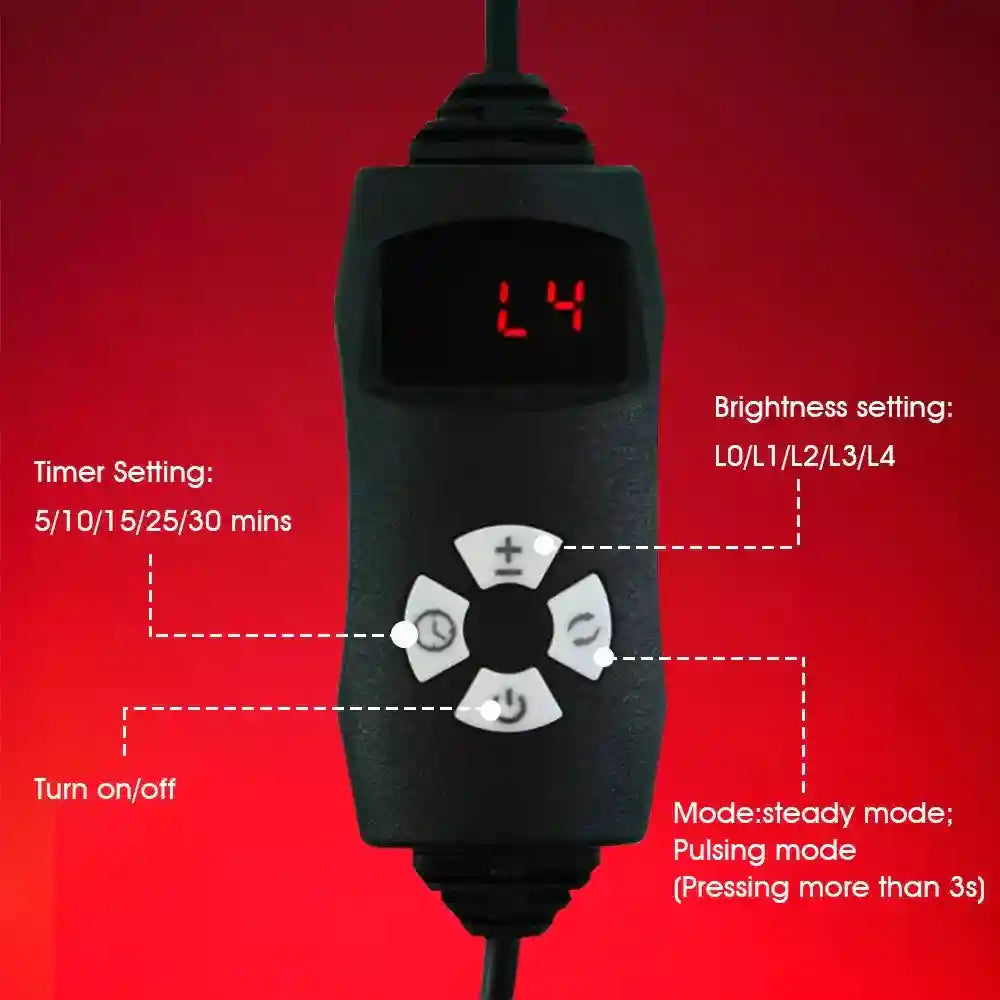 Red Light Therapy Cap 630nm 850nm Infrared Treatment - Black Tidesmit