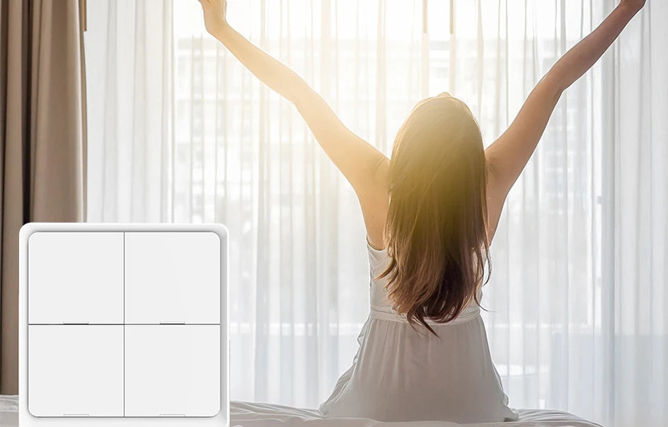 ZigBee Wireless 4 Gang 12 Scene Tuya Switch Push Button Controller Battery Powered Automation Scenario Work Alexa Google Home
