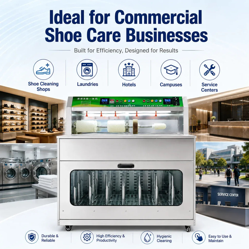 Commercial Shoe Washing and Drying Machine Stainless Steel Automatic Sneaker Cleaner for Laundry Shop Hotel Use
