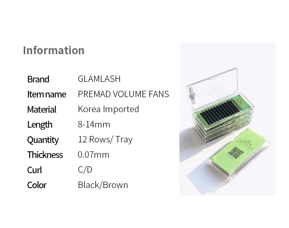 GLAMLASH L/LU/M W Shape Eyelash Extension 3D Premade Volume Fan Lashes W Style YY Lashes Faux Mink Volume Lashes Natural