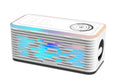 Portable Bluetooth Speaker with Wireless Charger and RGB LED Light White My Store