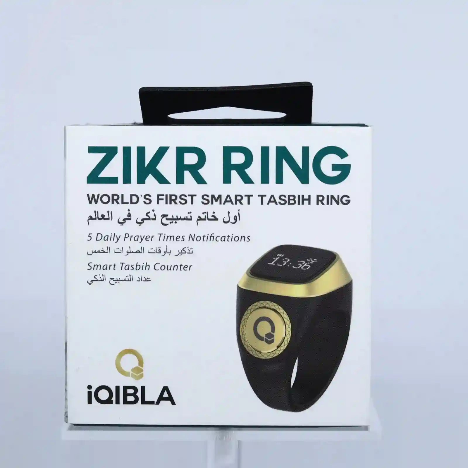 Smart Zikr Ring | Digital Tasbih & Health Monitor | Black | 18-22mm Black Tidesmit
