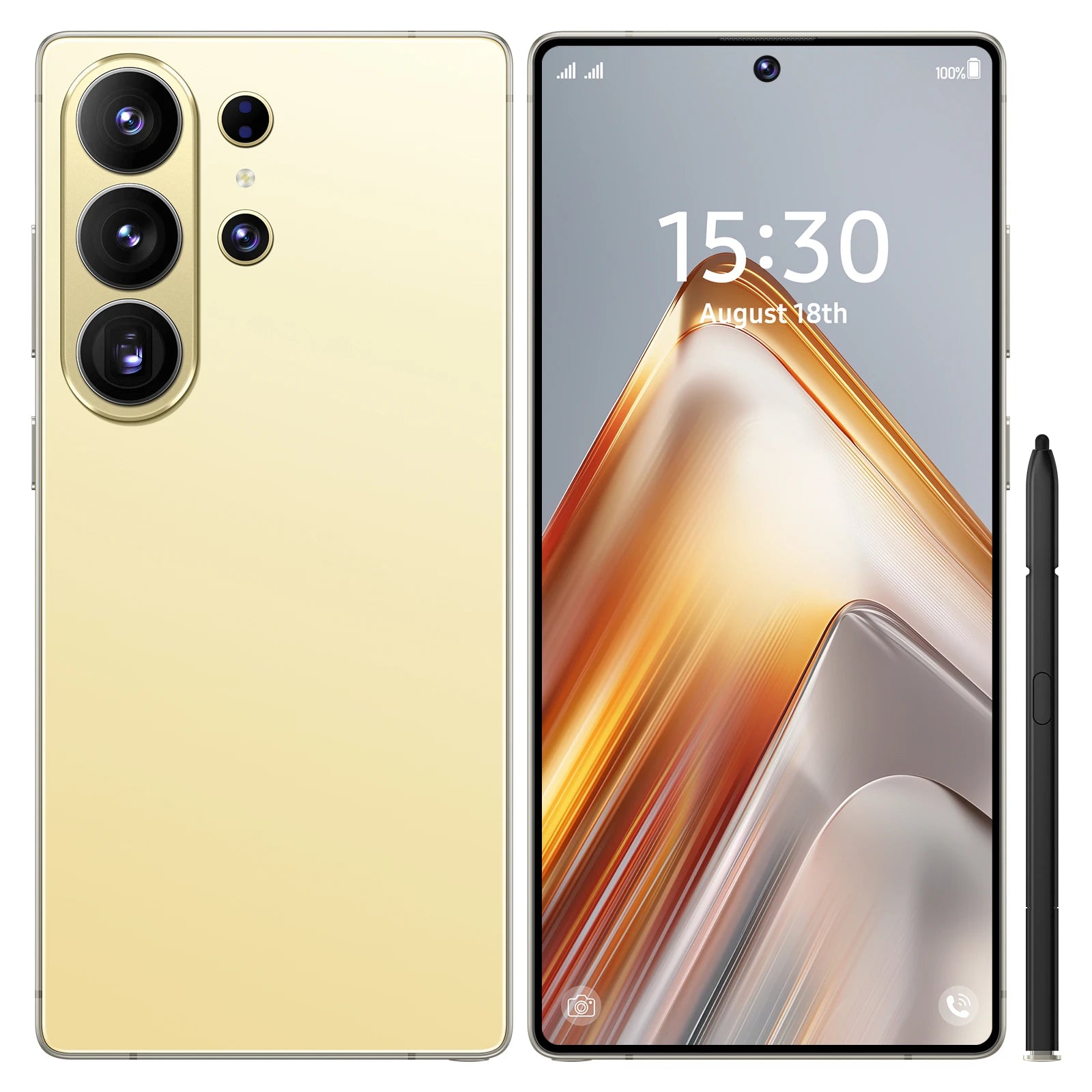 S26 Ultra 5G Smartphone, 22GB RAM, 2TB Storage, 108MP Camera Gold 22G+2TB Tidesmit