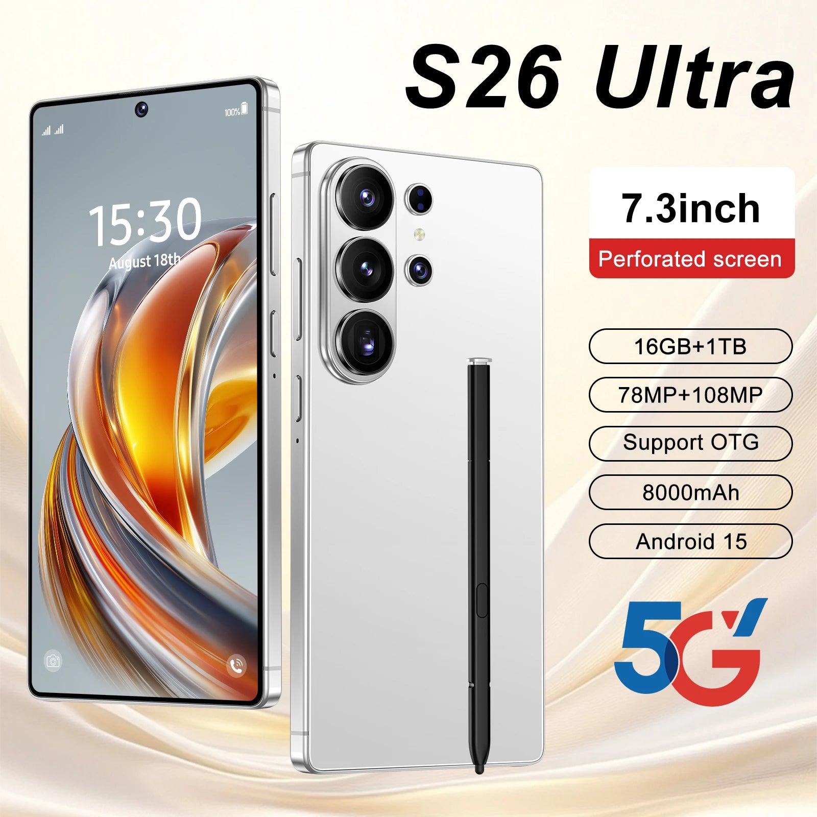 Factory Low Price S26 Ultra Hot Sale Phone with High-Definition Photography Dual-SIM 5G