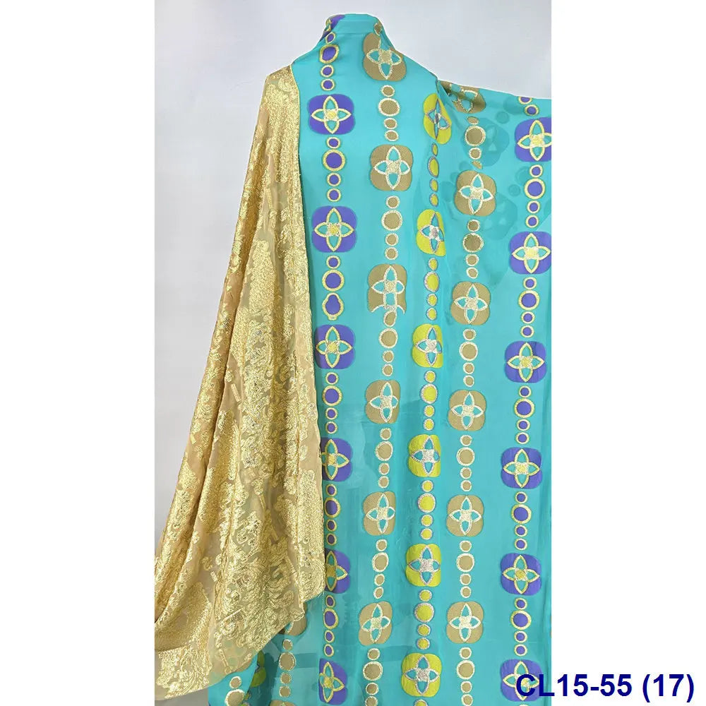 Lisami RTS Luxury Silk Fabric Elegant Multi-Color 3D Metallic Handcut for Dresses Weddings and Curtains