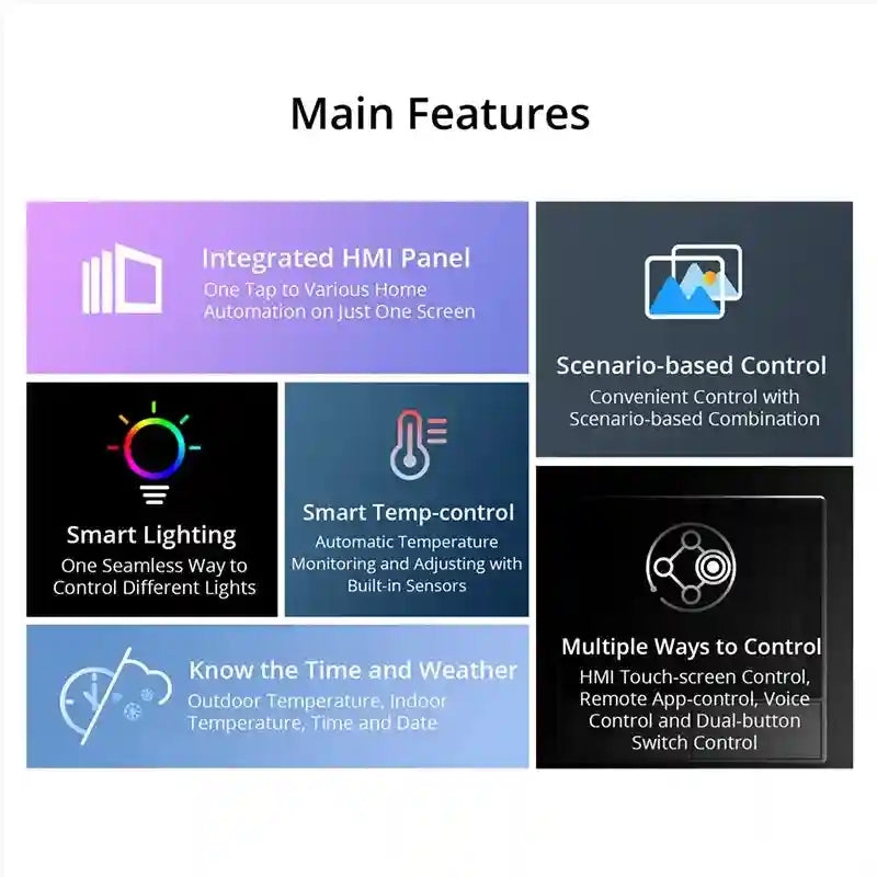 Tidesmit NSPanel Smart Home Wall Switch Controller - WiFi Touchscreen Tidesmit