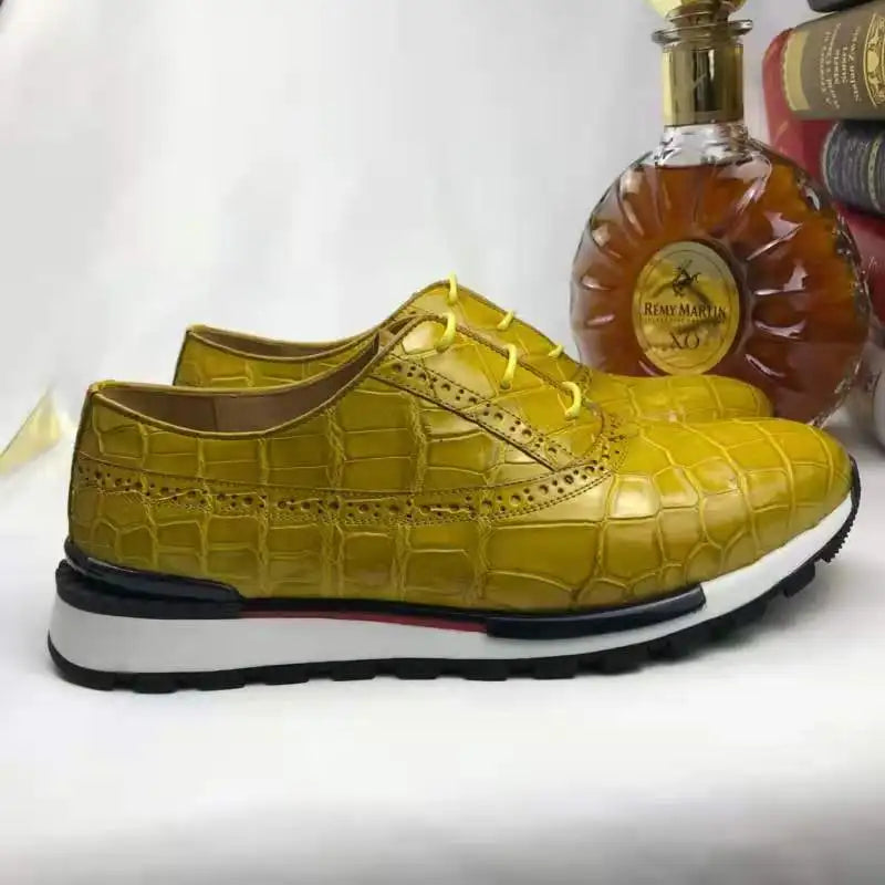 New Arrivals Men's Casual Shoes Luxury Brand Shoes Men Customize Pure crocodile Genuine Leather Fashion Sneakers for Men