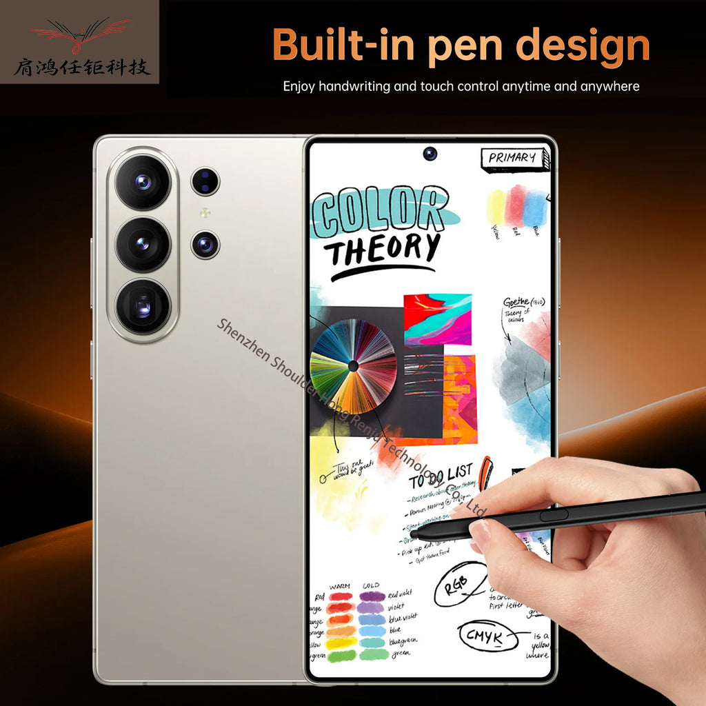 Tidesmit S26 Ultra smartphone with 108MP camera, 144Hz display, and built-in pen in sleek modern design.