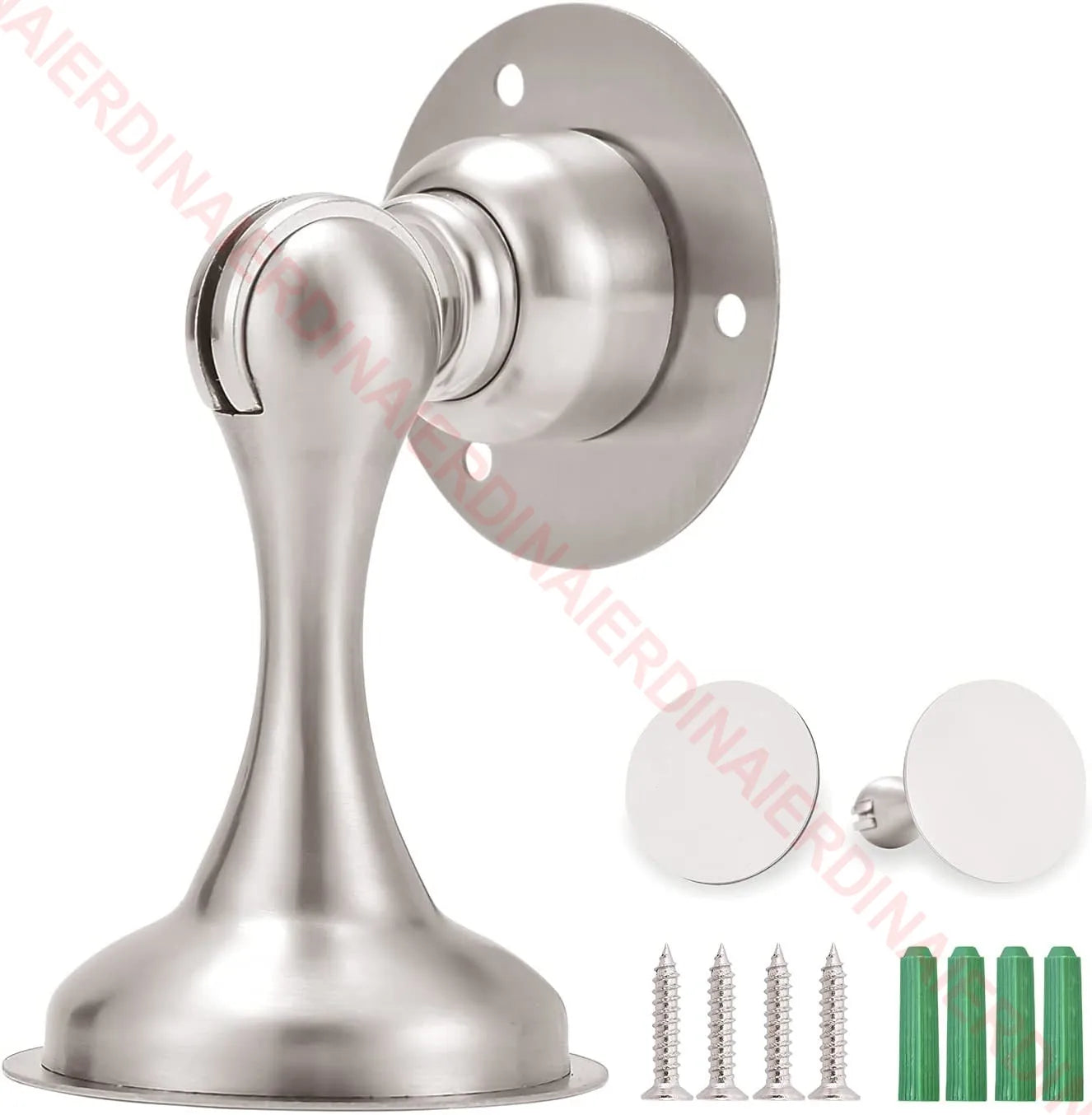 NAIERDI 304 Stainless Steel Door Stopper,Magnetic Door Stop,Door Catch,Nail-free Screws for Stronger Mount,Furniture Hardware