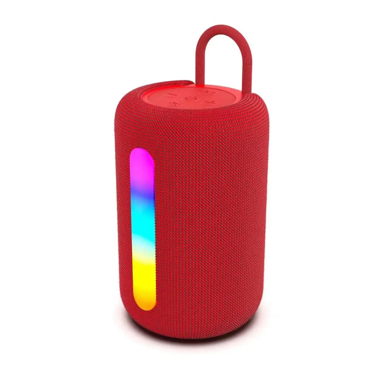 Portable Bluetooth Speaker with RGB Lights and 360 Surround Sound Red My Store