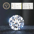 Round faceted laboratory-grown diamond with bright sparkle