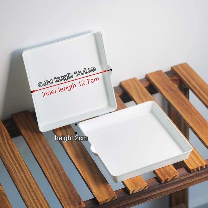 Meshpot Plastic Saucer Plant Tray Flower Pot Storage Rectangle Succulent Pot Tray  in Round Square Shaped for Home Decor