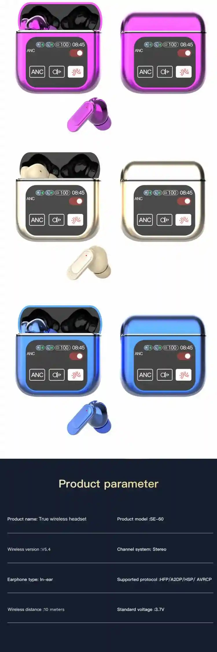 Noise Cancelling Earbuds with Touch Screen | Tidesmit SE60 Tidesmit