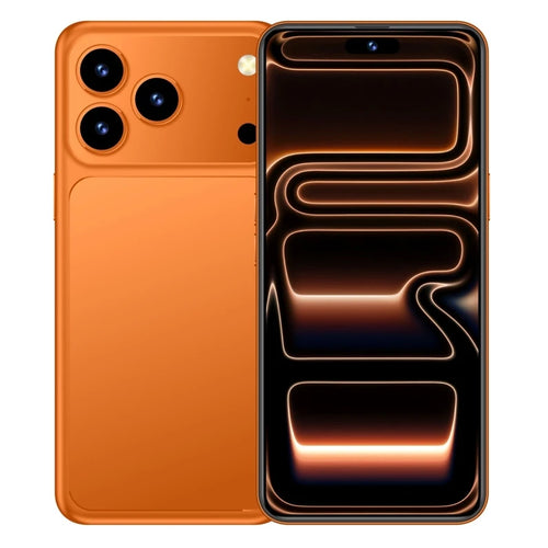 Tidesmit 17 Pro Max 5G smartphone with 1TB storage, 7.3-inch screen, and 108MP camera in orange.