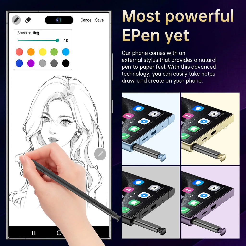 Mobile Phone Built-in Pen S25Ultra Eight-core 4G7.3-inch 20 Million Pixel 3 64  Hot 0TG