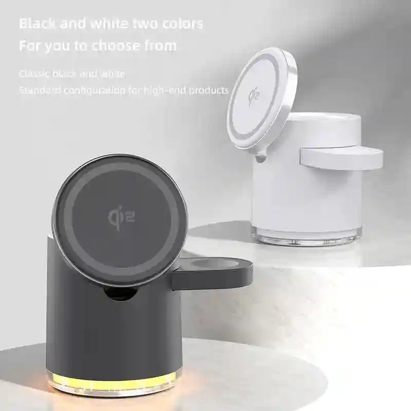 4-in-1 Fast Wireless Charger with LED Lamp - Qi Certified Station Tidesmit