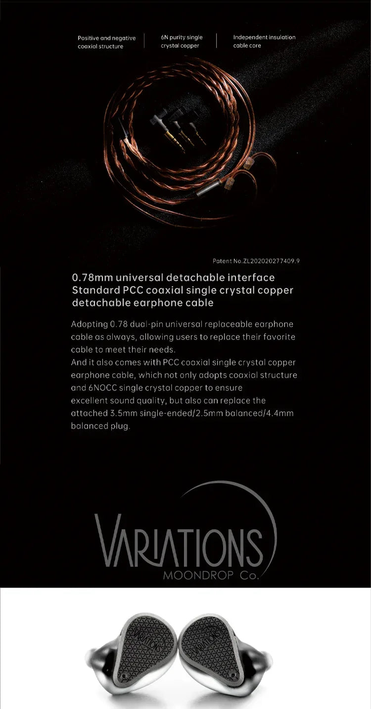 Moondrop Variations Tribrid IEMs: 2EST+2BA+DD Earphones by Tidesmit Tidesmit