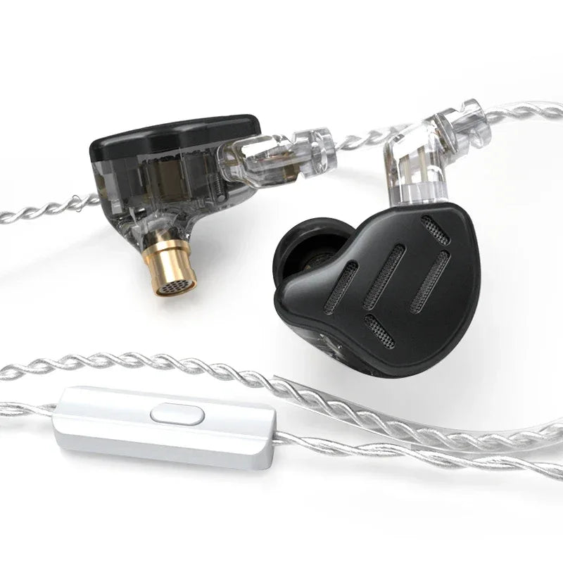 KZ ZAX 16-Driver Hybrid HiFi In-Ear Monitors by Tidesmit Black Mic China Mainland Tidesmit