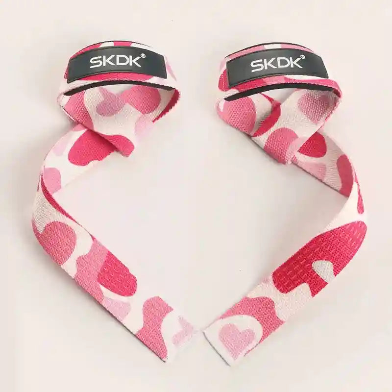 Weight Lifting Wrist Straps for Deadlifts - Adjustable Support 55cm Pink Camo 55*3.5cm Tidesmit