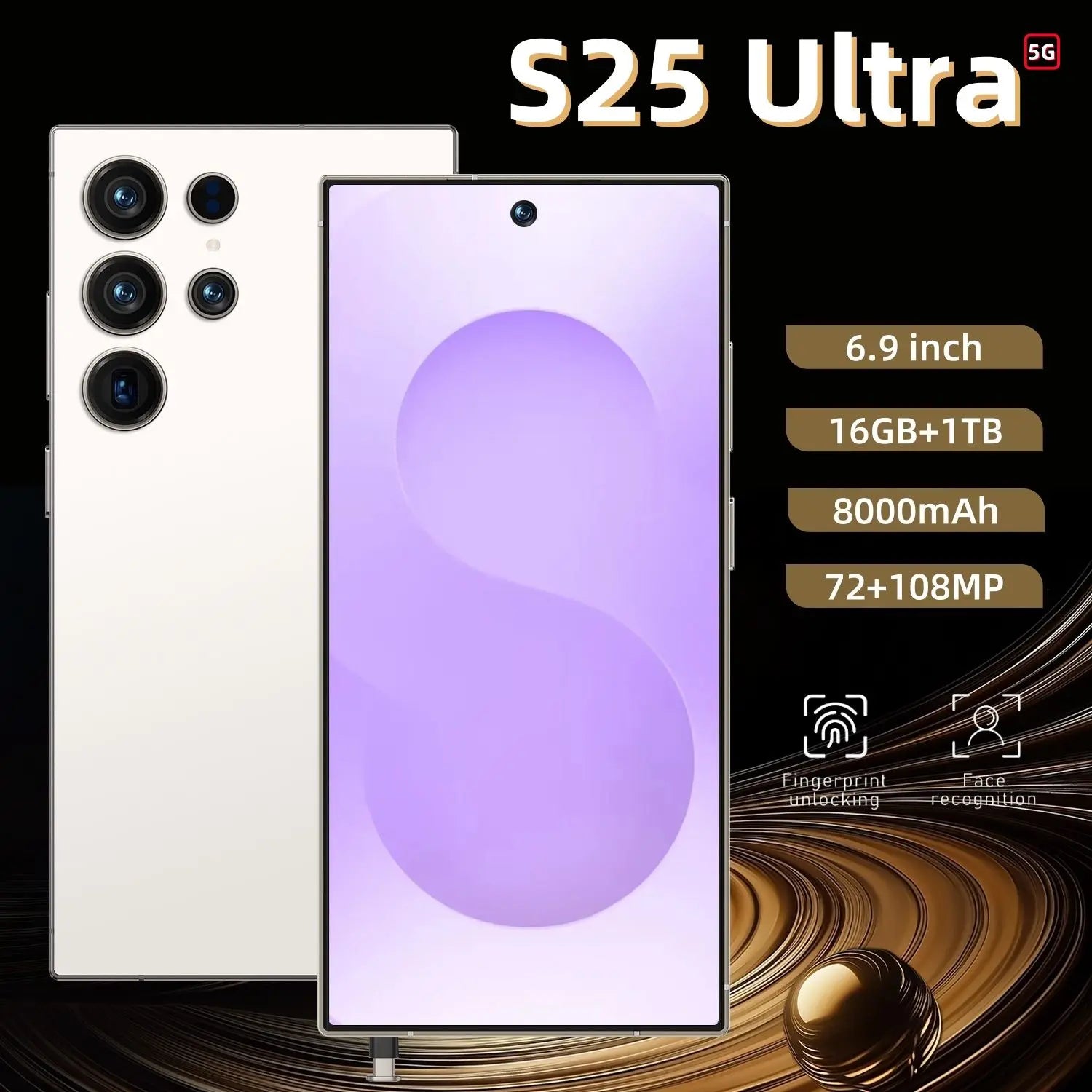 S25 Ultra 5G Smartphone: 22GB RAM, 2TB Storage, Unlocked Mobile White 22G+2TB Tidesmit