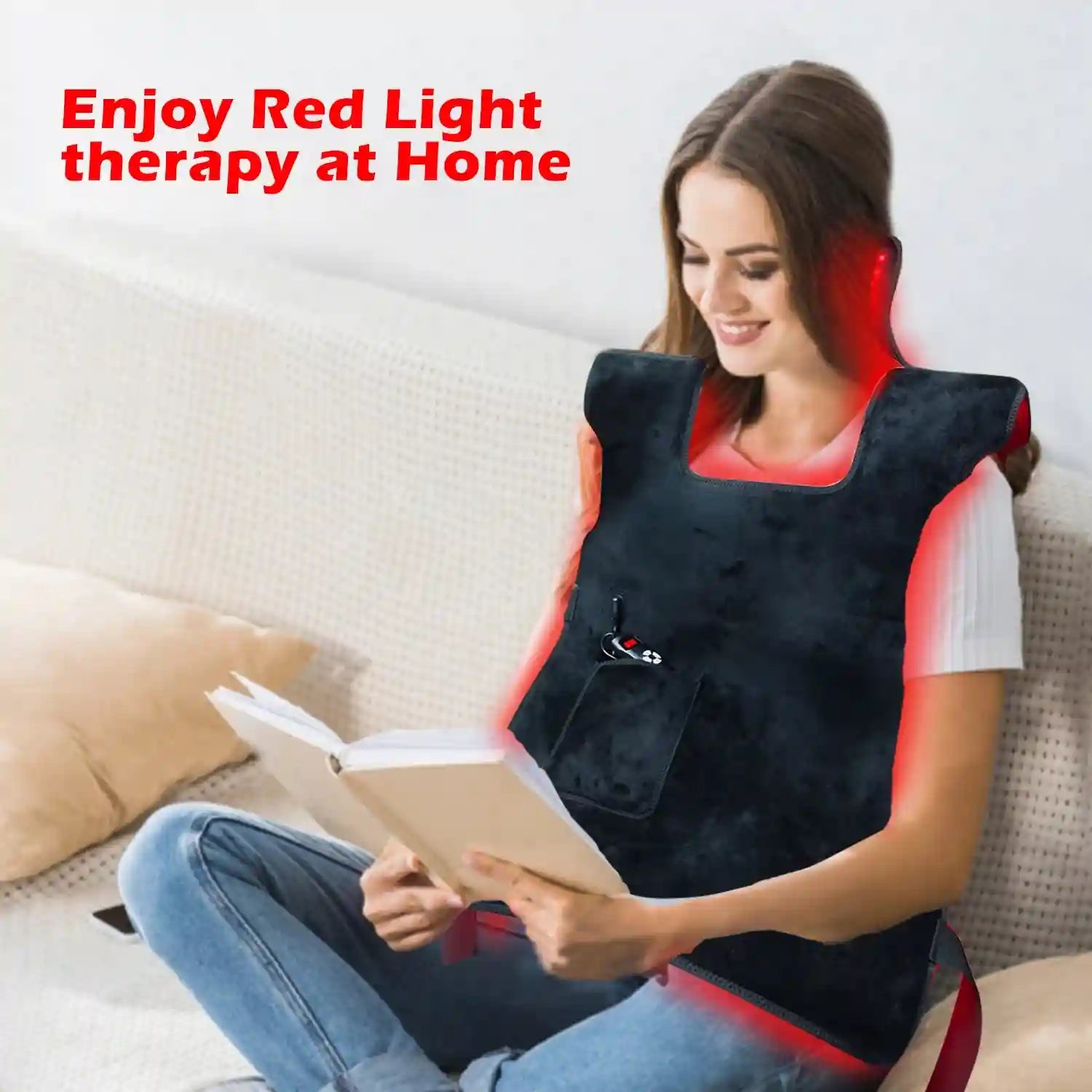 Red Light Therapy Vest - 660nm/850nm Back Muscle Relief Wrap Back Massage Instrument Tidesmit