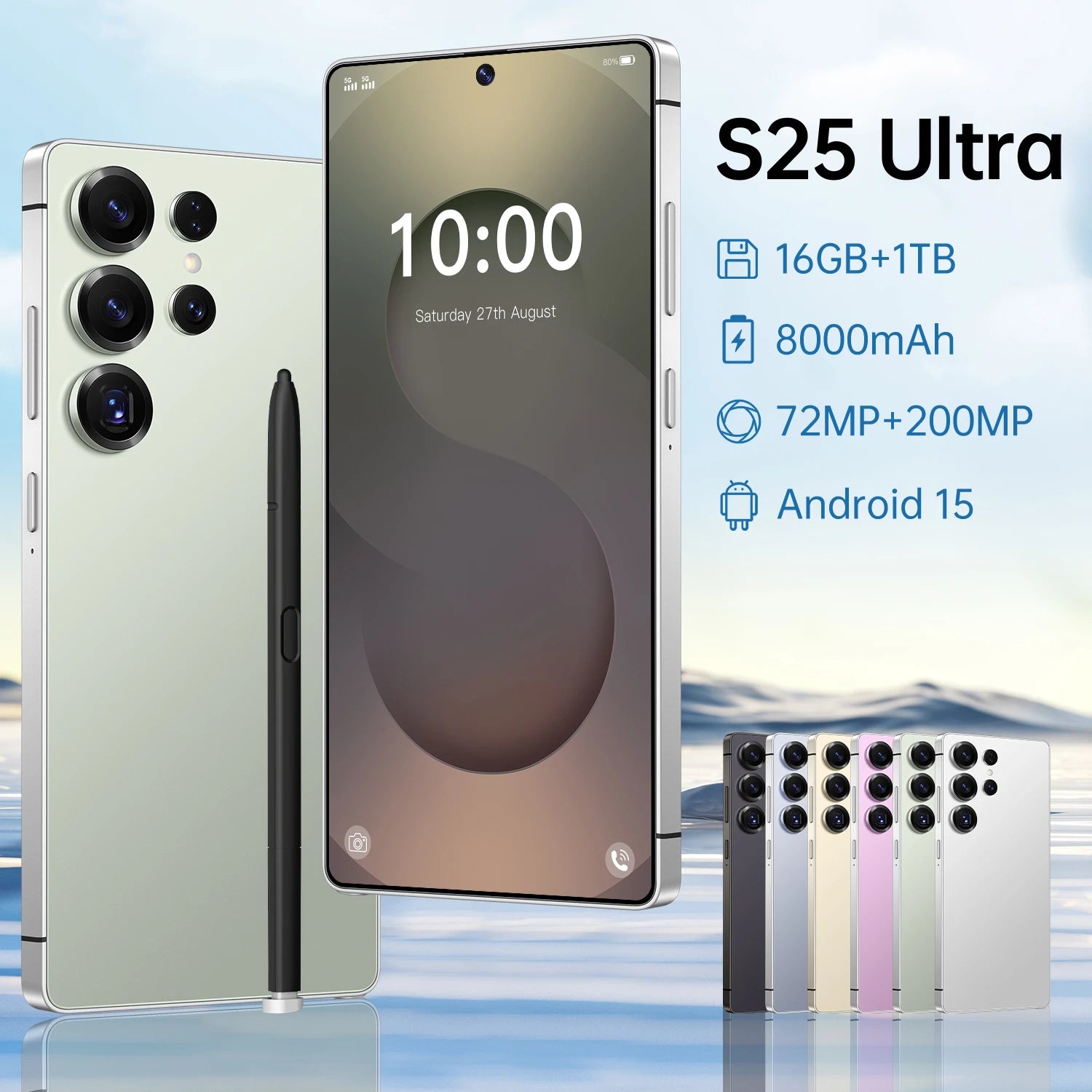 S25 Ultra 5G Smartphone 1TB 16GB RAM AMOLED Display | Tidesmit Green 16g 1TB Tidesmit