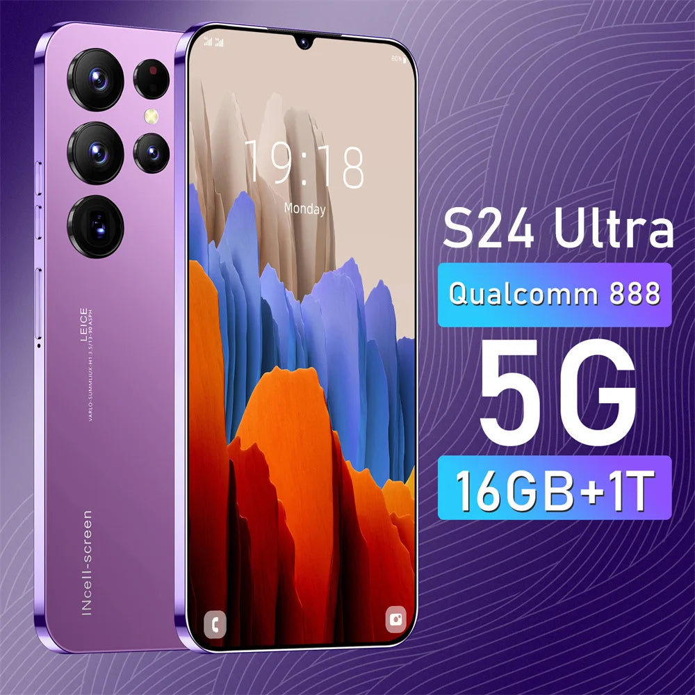 S24 Ultra Unlocked 5G Android Smartphone, 12GB RAM, 512GB - Gold Purple 12g Tidesmit