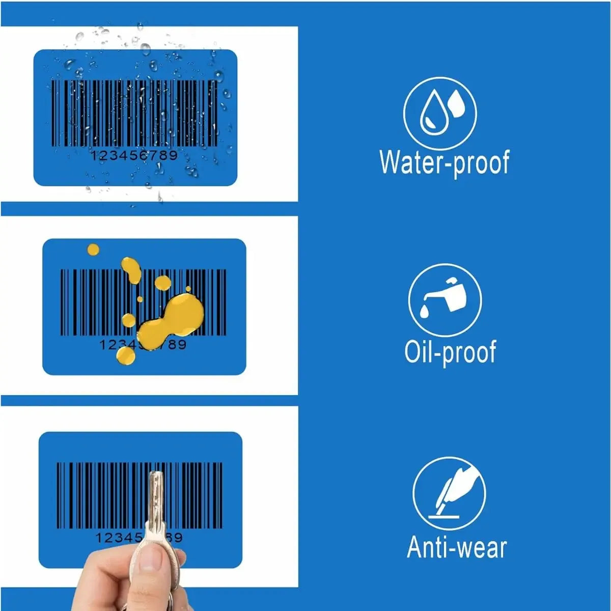 Waterproof oil-proof anti-wear barcode label stickers with barcodes