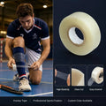 Pale yellow sports shin pad fixation tape roll with clear core opening