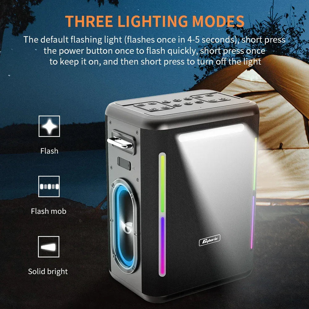 Portable Bluetooth Speaker 400W Wireless System - Black Metal My Store