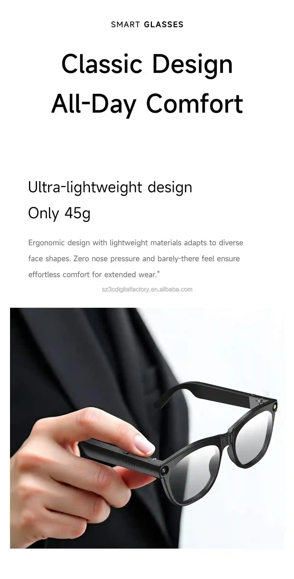 Smart Glasses with AI Translator & Camera – Tidesmit CY01 Tidesmit