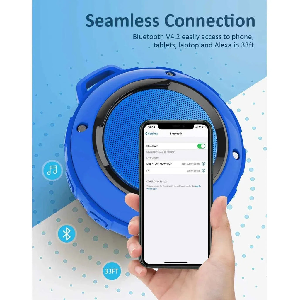 Portable Bluetooth Speaker: 12H Waterproof Wireless Audio, Blue My Store