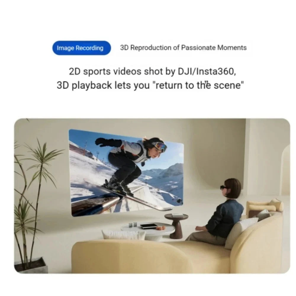 XREAL 1S Smart AR Glasses Native 2D to 3D Virtual Reality 3DoF Spatial Hover 500" Portable Giant Screen 52 FOV Movie Viewing