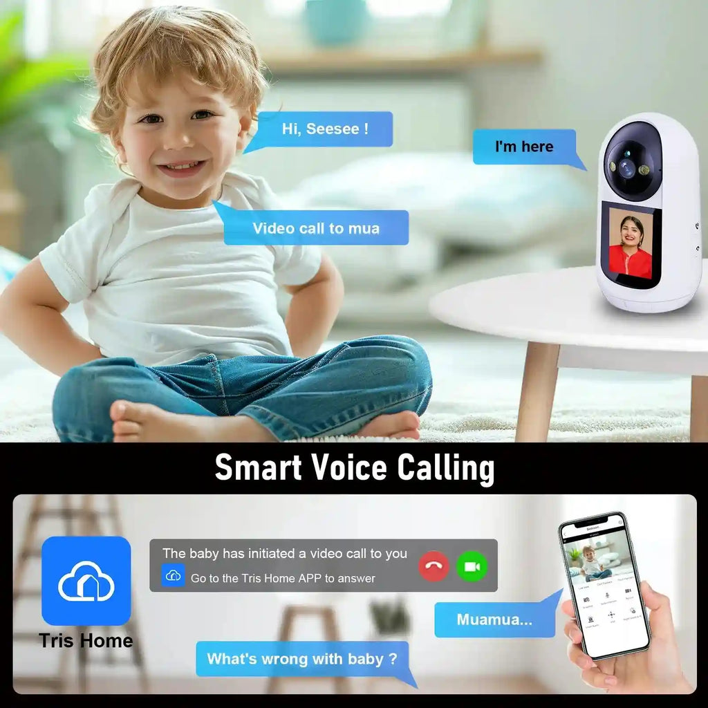 Video Calling Security Camera with 2.8-Inch HD Screen - Wi-Fi Enabled Tidesmit