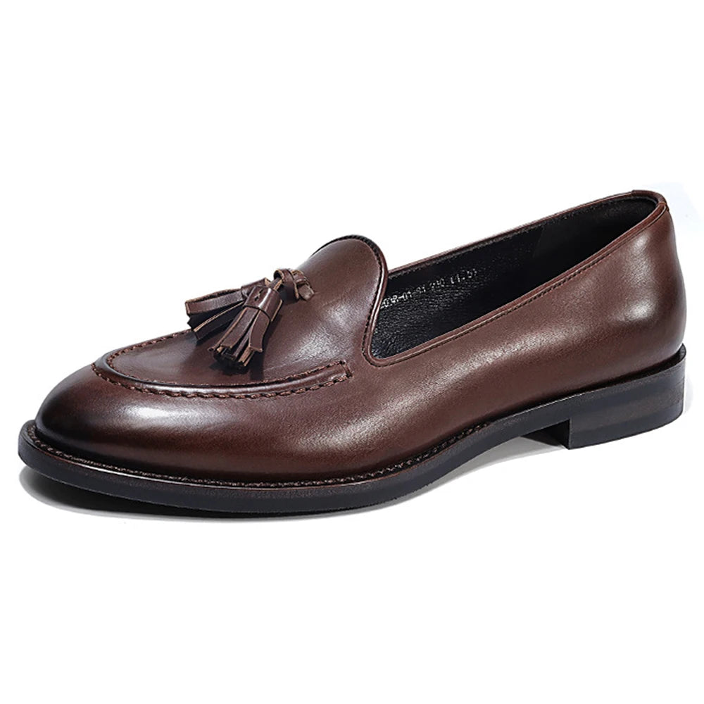 Classic Genuine Leather Women's Slip on Loafers High Quality Durable Sheepskin Cowhide Flats Shoes Daily Life
