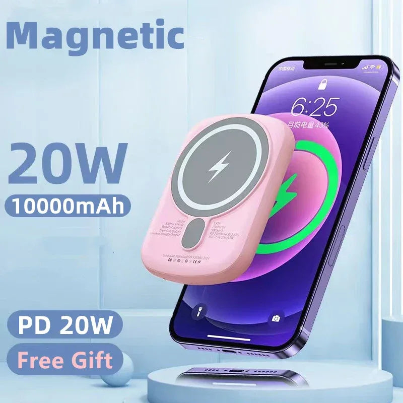 Magnetic Wireless Power Bank 10000mAh Fast Charger for iPhone Tidesmit