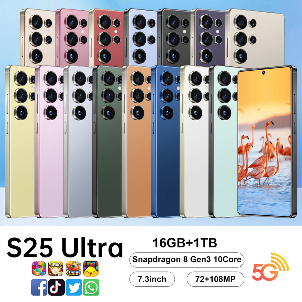 2025 Original S25 Ultra 5G Smartphone Touch Pen AI 16GB + 1TB6.9-inch Screen Dual SIM Unlocked Global Android Phone
