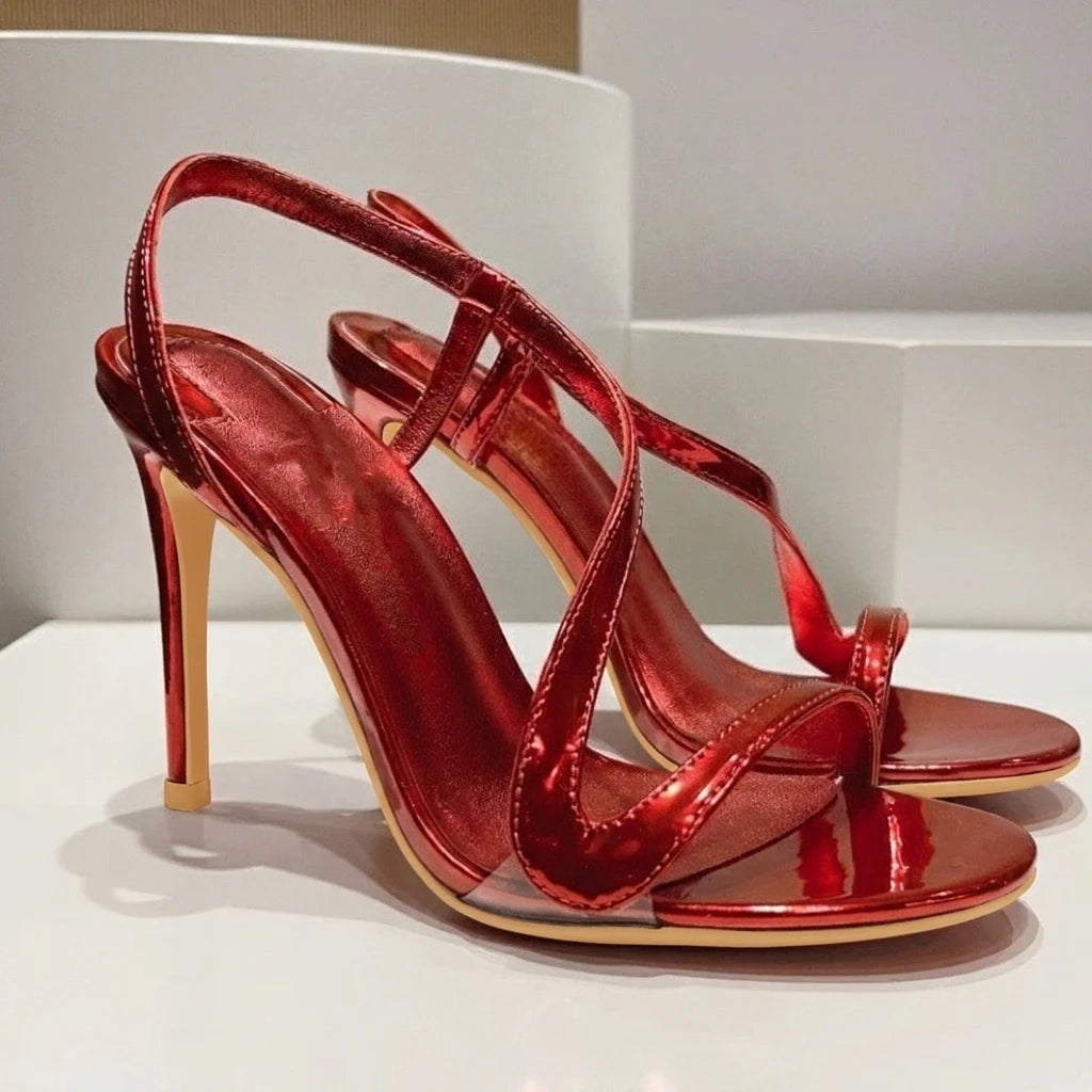 Yuejinlong Elegant Rhinestone Single Strap High Heels Sexy Snake Wrap Open Toe Stiletto Sandals Exquisite Party Shoes 2026