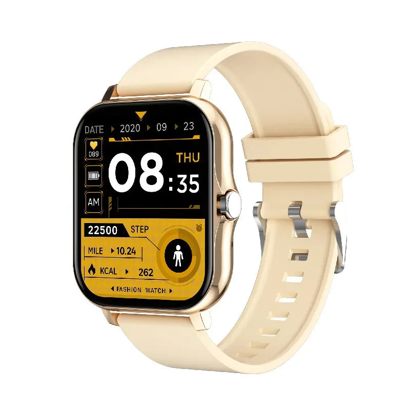 Smartwatch Fitness Tracker with Bluetooth Calling & Heart Rate Monitor 2 Yellow Silicone Strap Y13 My Store
