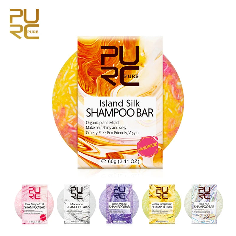PURC Hair Shampoo in Handmade & Gentle Vegan Soap Bar Smoothing Shiny Hair Care Condition