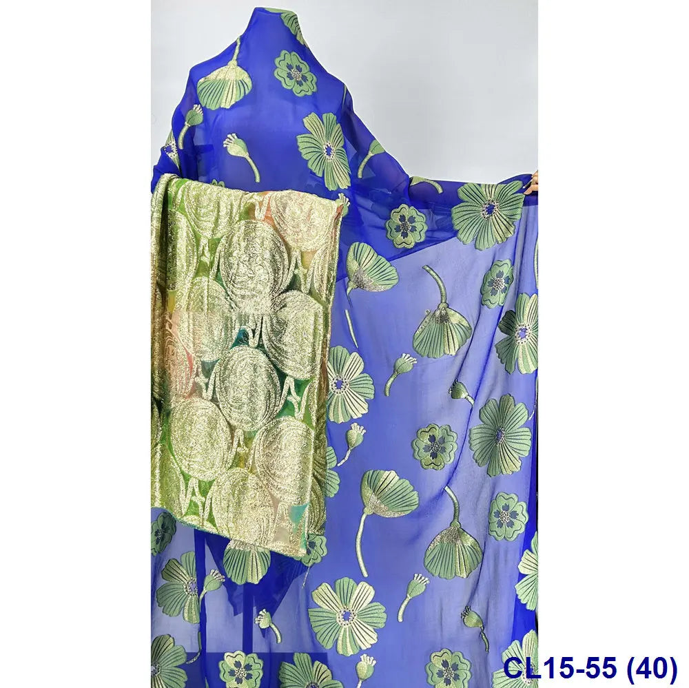 Lisami RTS Luxury Silk Fabric Elegant Multi-Color 3D Metallic Handcut for Dresses Weddings and Curtains