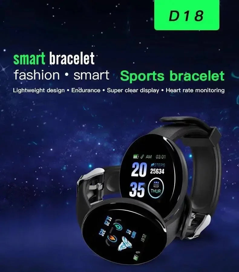 D18 Fitness Tracker Smartwatch - Waterproof Heart Rate & Sleep Monitor My Store