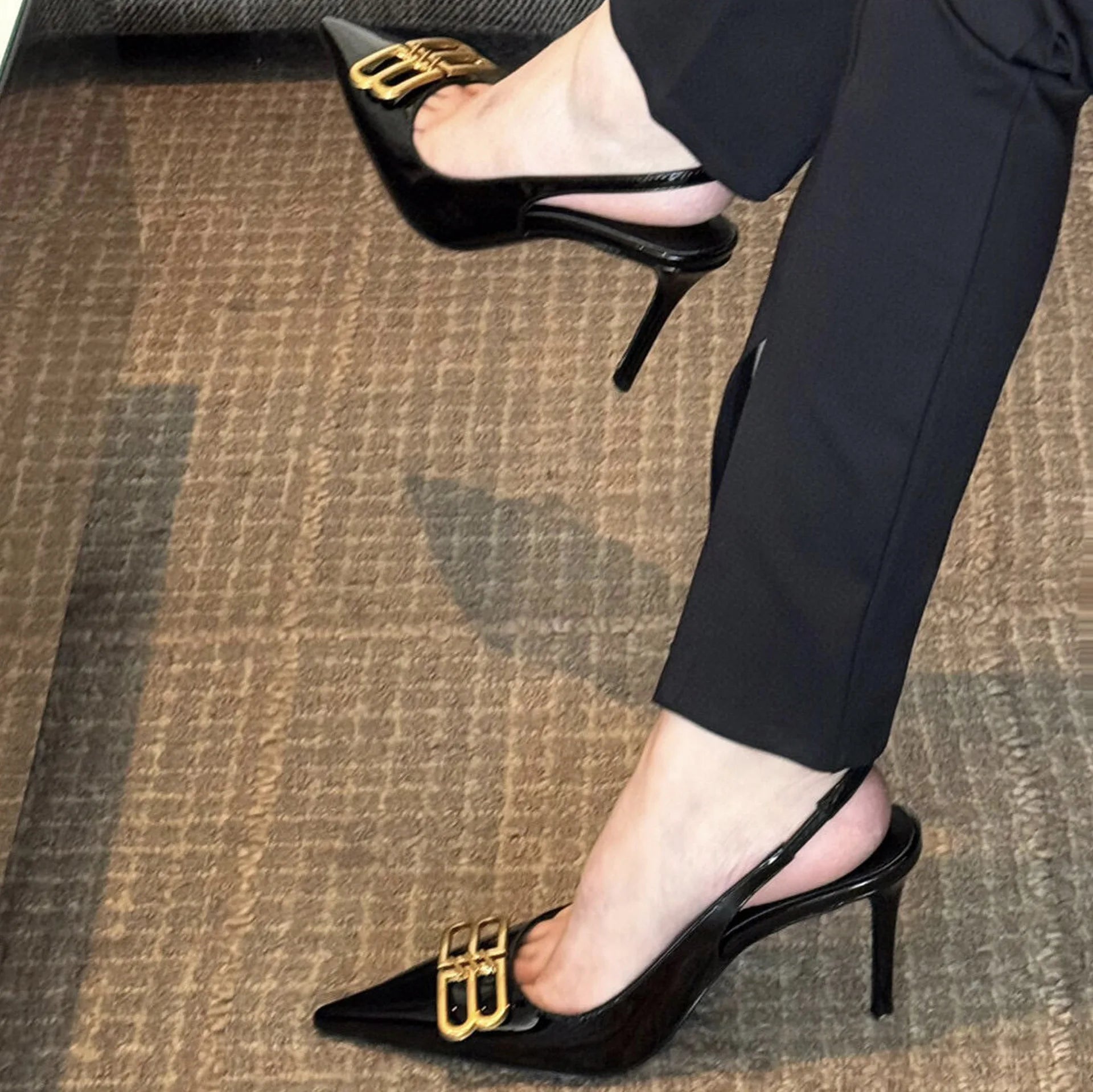 New Hot Selling High Quality Pointed Toe Shallow Mouth High-end Black High Heels
